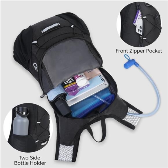 Lightweight Hydration Backpack, Running Backpack with 2L Water Bladder, Hydro - Picture 4 of 7